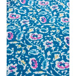 Pine Kids Cotton Woven Full Sleeves Kurta Pajama Set With Floral Print - Blue