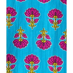 Pine Kids Cotton Woven Full Sleeves Kurta Pyjama Set with Floral Print - Blue