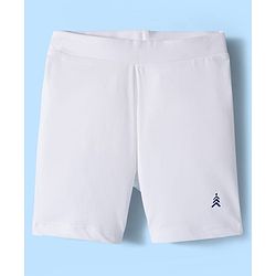 Pine Kids Cotton Lycra Knit Above Knee Length Solid Cycling Shorts Pack of 3 - Tan White & Black