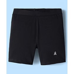 Pine Kids Cotton Lycra Knit Above Knee Length Solid Cycling Shorts Pack of 3 - Tan White & Black