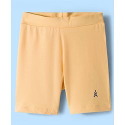 Pine Kids Cotton Lycra Knit Above Knee Length Solid Cycling Shorts Pack of 3 - Tan White & Black