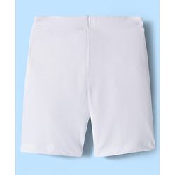 Pine Kids Cotton Lycra Knit Above Knee Length Solid Cycling Shorts Pack of 3 - White