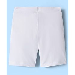 Pine Kids Cotton Lycra Knit Above Knee Length Solid Cycling Shorts Pack of 3 - White