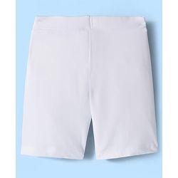 Pine Kids Cotton Lycra Knit Above Knee Length Solid Cycling Shorts Pack of 3 - White