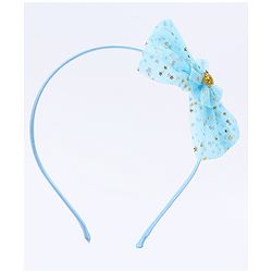 Pine Kids Hair Accessories Combo Set With Bow Applique Free Size Pack of 6 - Aqua Blue