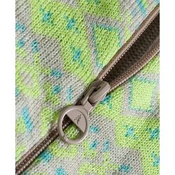 Pine Kids Knit Full Sleeves Front Open Hooded Sweatshirt with Aztec Design - Beige