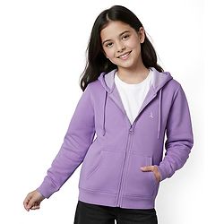 Pine Kids Knit Full Sleeves Solid Hooded Sweatjacket With Kangaroo Pockets - Lavender