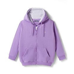 Pine Kids Knit Full Sleeves Solid Hooded Sweatjacket With Kangaroo Pockets - Lavender