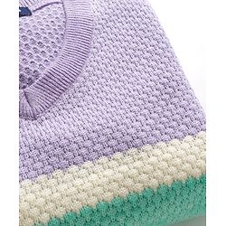 Pine Kids Knitted Full Sleeves Striped Pullover Sweater - Purple