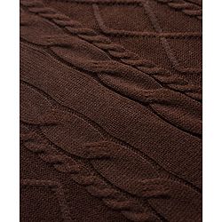 Pine Kids Knit Full Sleeves Hooded Sweater Set With Cable Knit Design - Brown