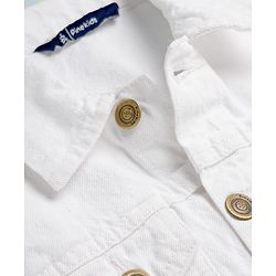 Pine Kids Cotton Woven Full Sleeves Solid Color Denim Jacket - White