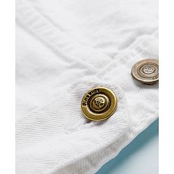 Pine Kids Cotton Woven Full Sleeves Solid Color Denim Jacket - White