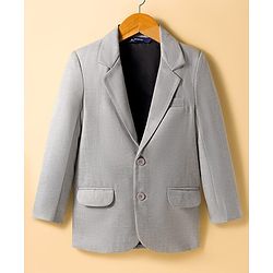 Pine Kids Full Sleeves Solid Color Party Blazer -Grey