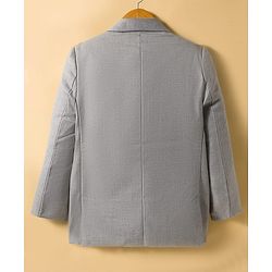 Pine Kids Full Sleeves Solid Color Party Blazer -Grey