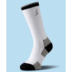 Pine Active Cotton Lycra Knit Terry Breathable Knee Length Football Socks -White
