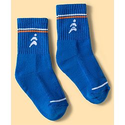 Pine Active Cotton Lycra Knit Terry Breathable Calf Length Athletic Socks with Number Design Pack of 3 - Orange White & Blue