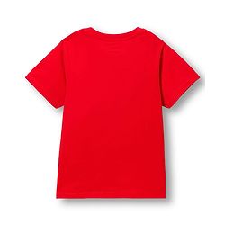 Pine Kids Disney Single Jersey Knit Drop Shoulder Half Sleeves Oversized T-Shirt With Mickey Mouse Graphics - Red