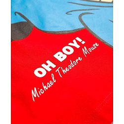 Pine Kids Disney Single Jersey Knit Drop Shoulder Half Sleeves Oversized T-Shirt With Mickey Mouse Graphics - Red