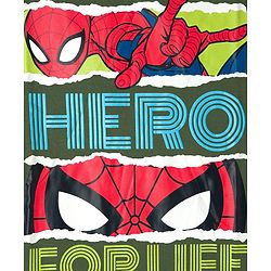 Pine Kids Marvel Single Jersey Knit Full Sleeves T-Shirt & Track Pant With Spider Man Print - Green