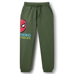 Pine Kids Marvel Single Jersey Knit Full Sleeves T-Shirt & Track Pant With Spider Man Print - Green