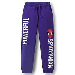 Pine Kids Marvel Single Jersey Knit Full Sleeves T-Shirt & Lounge Pant Set with Spider Man Graphic - Purple