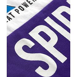 Pine Kids Marvel Single Jersey Knit Full Sleeves T-Shirt & Lounge Pant Set with Spider Man Graphic - Purple