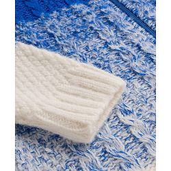 Pine Kids Knit Full Sleeves  Front Open Hooded Sweater with Ombre Effect - Blue
