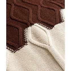 Pine Kids Knit Full Sleeves Pullover Sweater with Color Block & Cable Knit Design - Brown