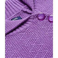 Pine Kids Knit Full Raglan Sleeves Sweater Set with Cable Knit Design - Purple