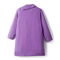 Pine Kids Knit Full Raglan Sleeves Sweater Set with Cable Knit Design - Purple