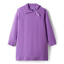 Pine Kids Knit Full Raglan Sleeves Sweater Set with Cable Knit Design - Purple