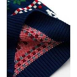 Pine Kids Marvel Woven Full Sleeves Pullover Sweater With Marvel Print - Navy Blue