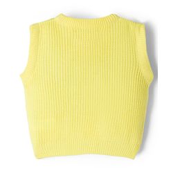 Pine Kids Knit Full Sleeves Front Open Sweater With Inner Tee & Cable Knit Design - Orange