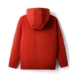 Pine Kids Knit Full Sleeves Front Open Hooded Sweater with Cable Knit Design - Light Green