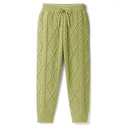Pine Kids Knitted Full Sleeves Sweater Set With Cable Knit Design - Green