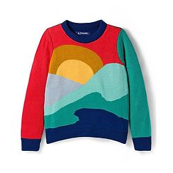 Pine Kids Knit Full Sleeves Pullover Sweater with Abstract Design - Multicolor