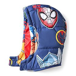 Pine Kids Marvel Woven Full Sleeves Winter Jacket With Avengers Print & Detachable Hood - Navy Blue
