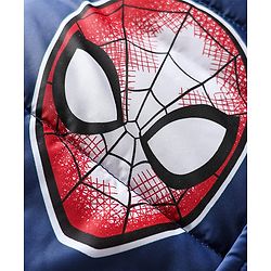 Pine Kids Marvel Woven Full Sleeves Winter Jacket With Avengers Print & Detachable Hood - Navy Blue