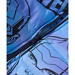 Pine Kids Marvel Woven Full Sleeves Hooded Padded Jacket with Avengers Graphic - Blue