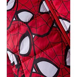 Pine Kids Marvel Woven Full Sleeves Hooded Padded Jacket with Spider man Print - Red