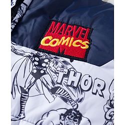 Pine Kids Marvel Woven Full Sleeves Padded Jacket with Detachable Hood & Avengers Print - Multicolor