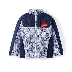 Pine Kids Marvel Woven Full Sleeves Padded Jacket with Detachable Hood & Avengers Print - Multicolor