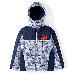 Pine Kids Marvel Woven Full Sleeves Padded Jacket with Detachable Hood & Avengers Print - Multicolor