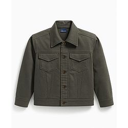Pine Kids Cotton Woven Full Sleeves Solid Winter Jacket - Olive Green