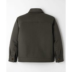 Pine Kids Cotton Woven Full Sleeves Solid Winter Jacket - Olive Green