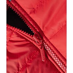 Pine Kids Woven Full Sleeves Font Open Color Block Padded Hooded Jacket  & Pocket - Red & White