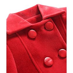 Pine Kids Woven Full Sleeves Solid Color Overcoat - Red