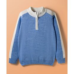 Pine Kids Knit Full Raglan Sleeves Pullover Sweater - Light Blue
