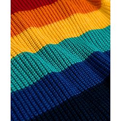 Pine Kids Knit Full Sleeves Pullover Sweater with Stripe Design - Navy Blue Yellow & Red