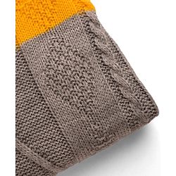 Pine Kids Knit Full Sleeves Pullover Sweater with Color Block & Cable Knit Design - Yellow Grey & Black